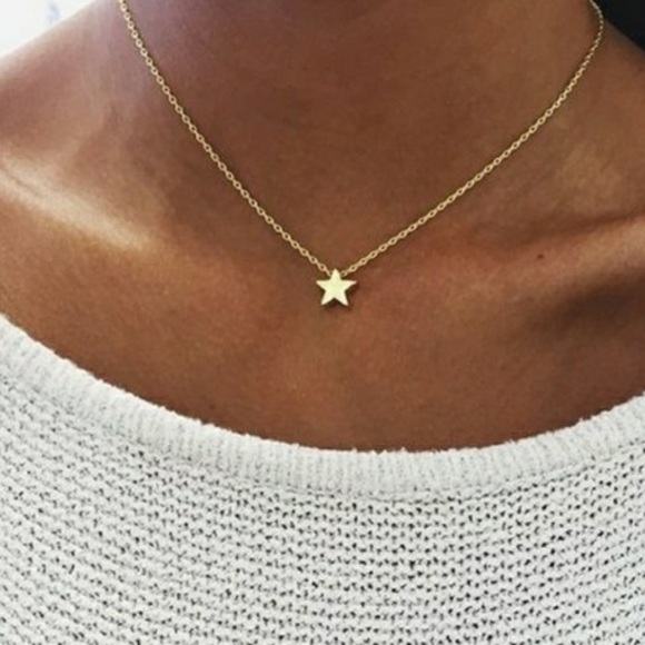 🆕 Gold Necklace Golden Star - Picture 2 of 4